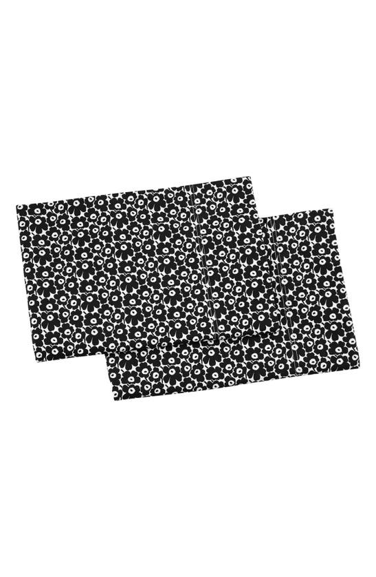 Shop Marimekko Pikkuinen Unikko 2-pack Shams In Black