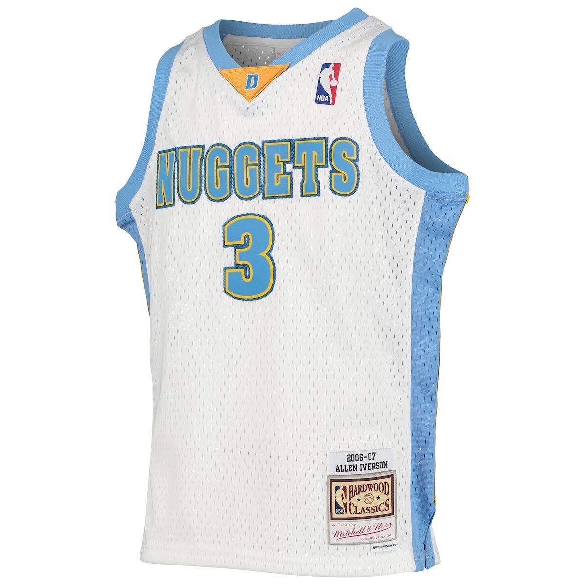 Mitchell & Ness Youth Mitchell & Ness Allen Iverson White Denver Nuggets  2006-07 Hardwood Classics Swingman Jersey | Nordstrom