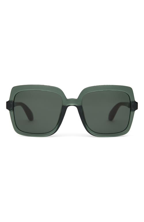 Toms Athena 56mm Square Sunglasses In Spruce Crystal/green Grey
