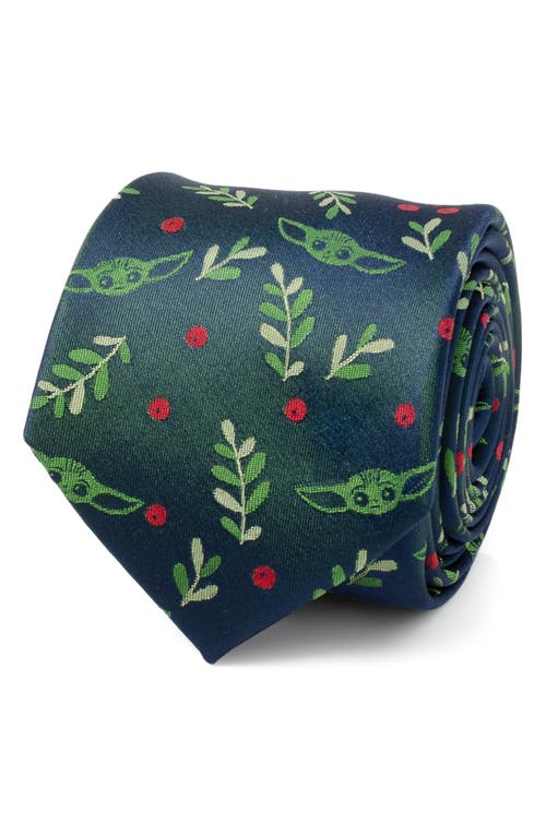 Shop Cufflinks, Inc . Star Wars Grogu Holiday Silk Blend Tie In Green/red