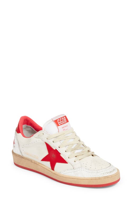 Golden Goose Ball Star Sneaker White/Strawberry Red at Nordstrom,