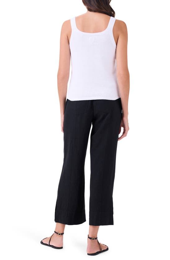 Nic + Zoe Openwork Sweater Tank In Paper White