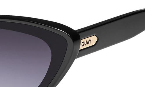 Quay Australia Tempted 46mm Cat Eye Sunglasses In Black/smoke