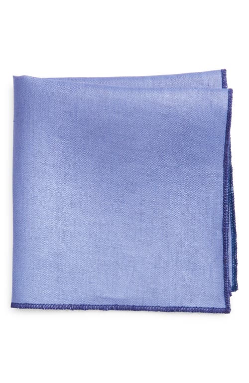CLIFTON WILSON Cornflower Linen Pocket Square in Soft Blue