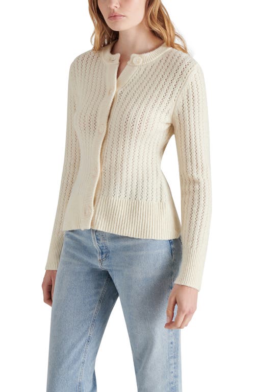 Shop Steve Madden Illiana Open Stitch Cardigan In Cream