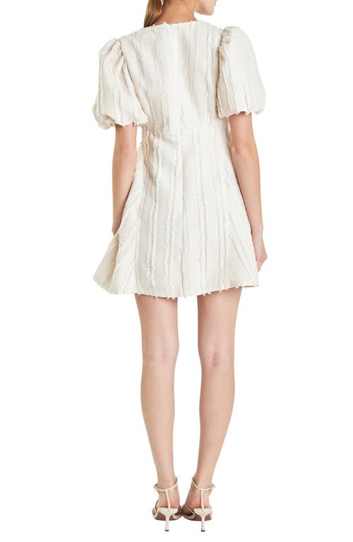 ENGLISH FACTORY ENGLISH FACTORY TEXTURED PUFF SLEEVE MINIDRESS