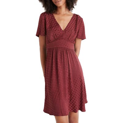Madewell Fit & Flare Dress, Burgundy