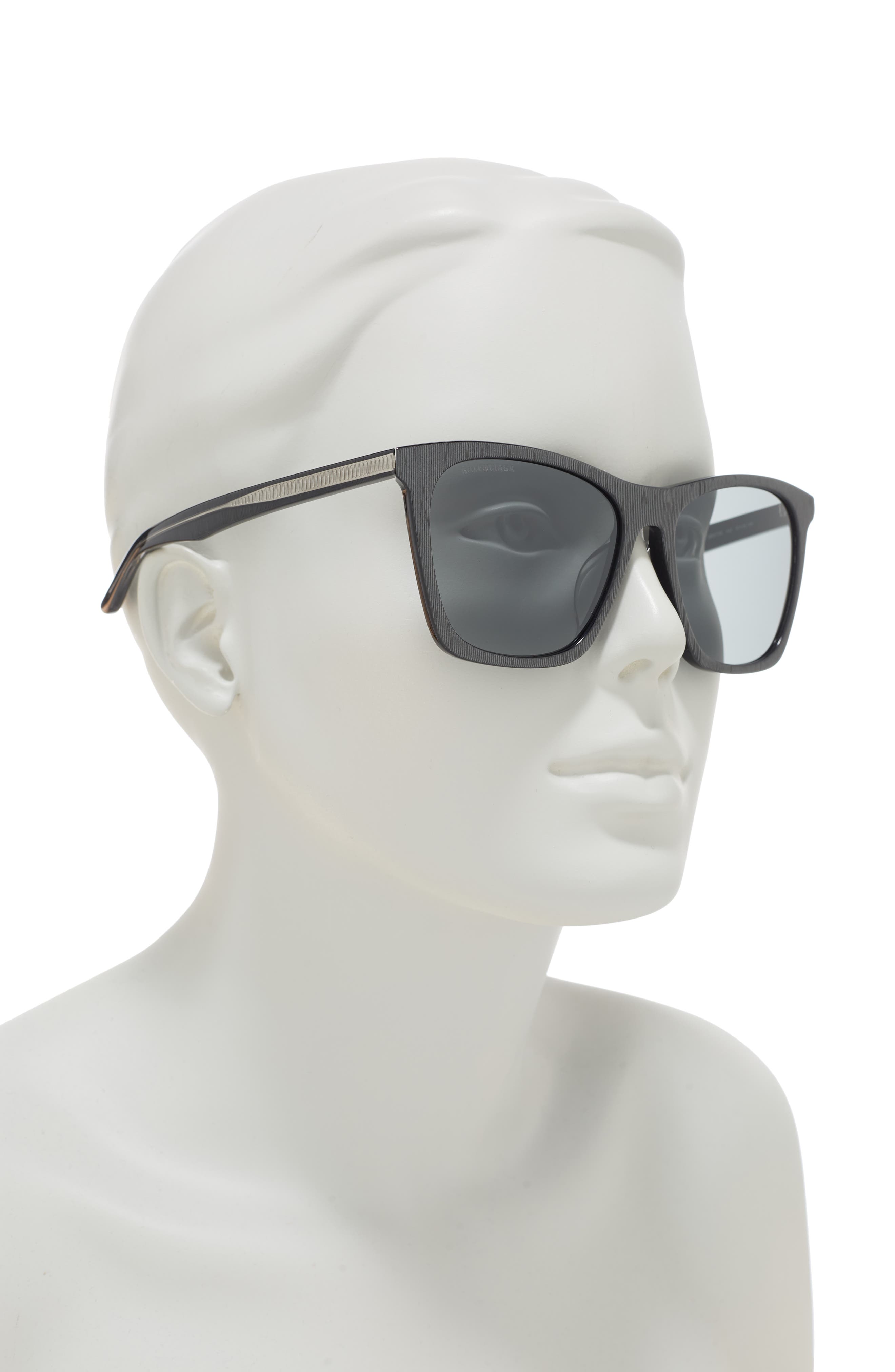 Balenciaga 57mm Core Square Sunglasses In Grey Grey Silver