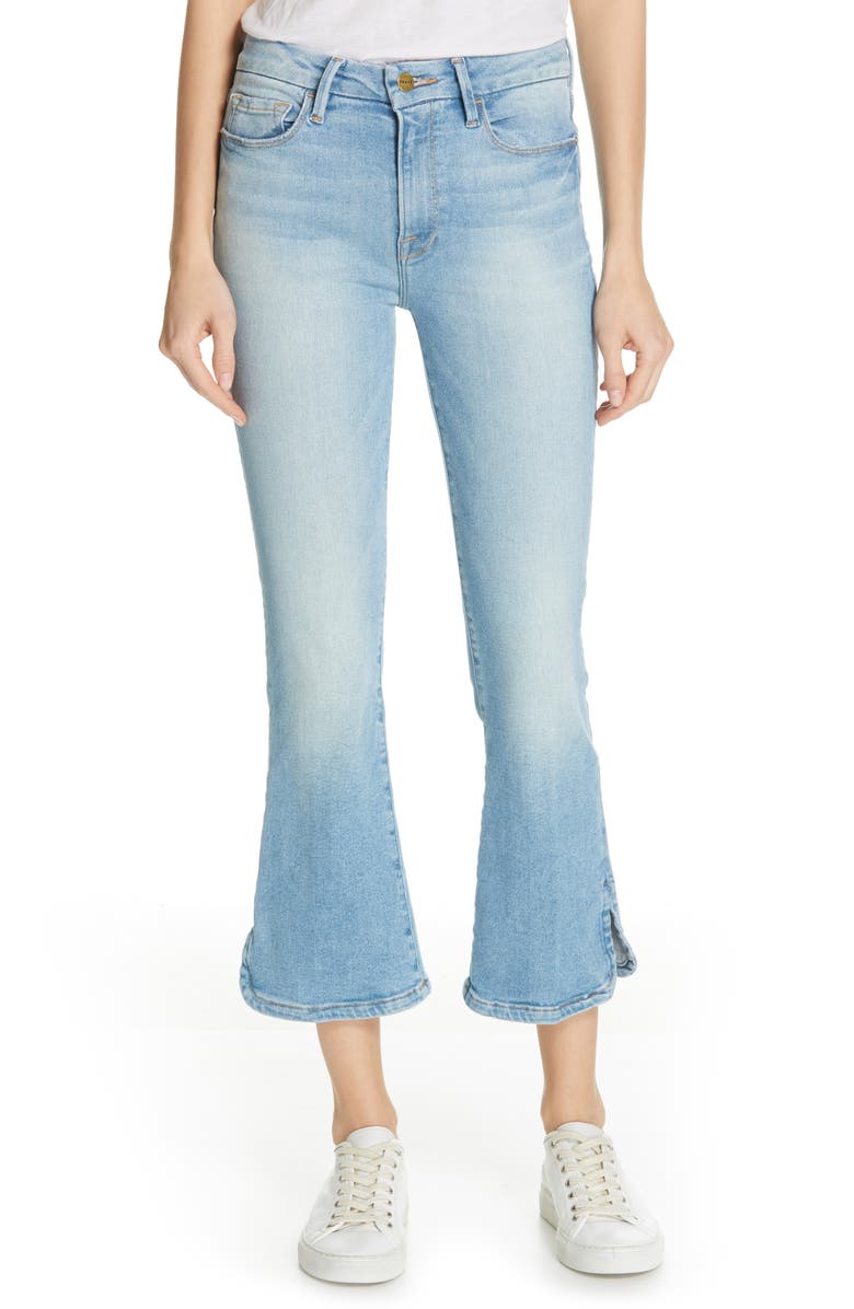FRAME High Waist Curve Hem Crop Bootcut Jeans (Apollo) | Nordstrom