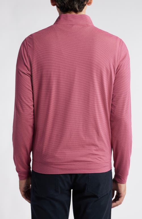 Shop Scott Barber Microstripe Knit Quarter Zip Pullover<br /> In Burgundy