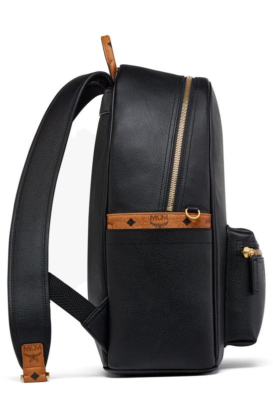 Shop Mcm Stark Medium Leather Backpack In Black