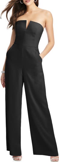 Dessy Collection Strapless Crepe Jumpsuit | Nordstrom