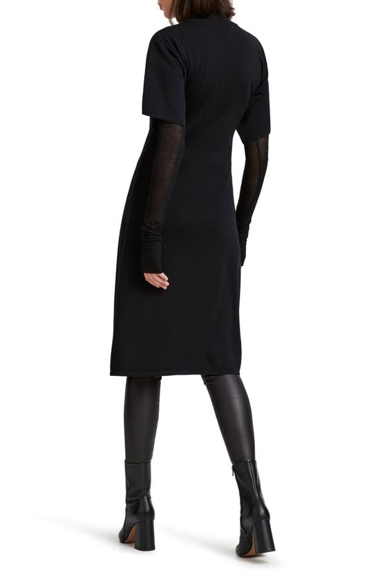 Marcella Koya Turtleneck Merino Wool Tunic In Black