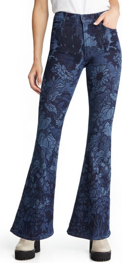MOTHER The Doozie Sneak Floral High Waist Flare Jeans | Nordstrom
