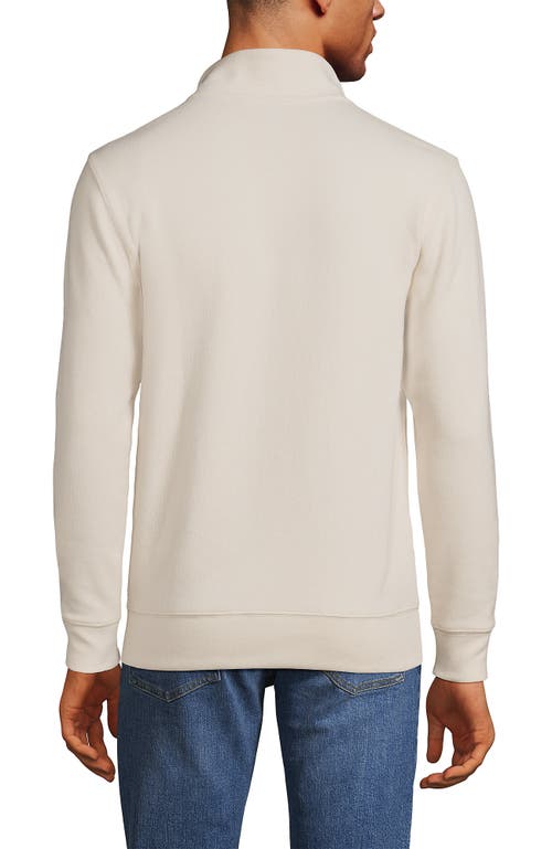 Shop Lands' End Bedford Rib Quarter Zip Sweater In Antique Alabaster