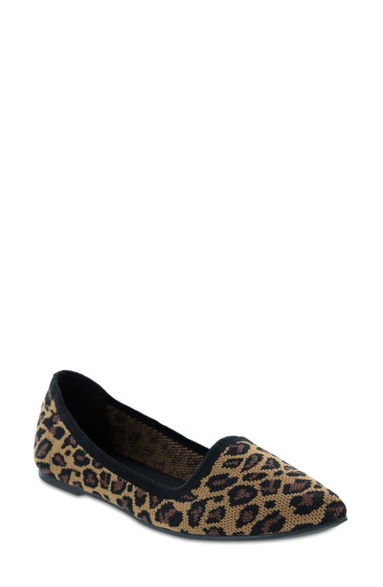 Shop Mia Corrine Knit Flat In Leopard Print