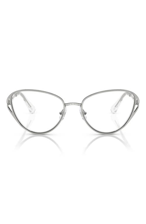 Swarovski 57mm Cat Eye Optical Glasses In Silver