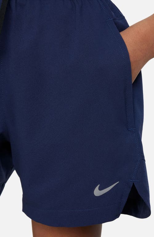 Shop Nike Kids' Multi Tech Dri-fit Training Shorts In Midnight Navy/black