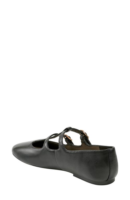 Shop Marc Fisher Ltd Evie T-strap Flat In Black Leather