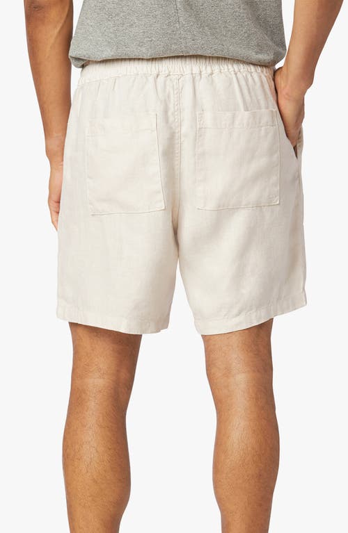 Drawstring Linen Shorts in White Sands