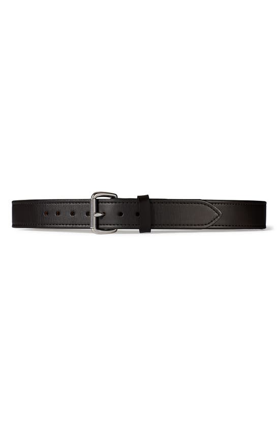 Filson Leather Belt In Brown Leather/ Stainless Steel