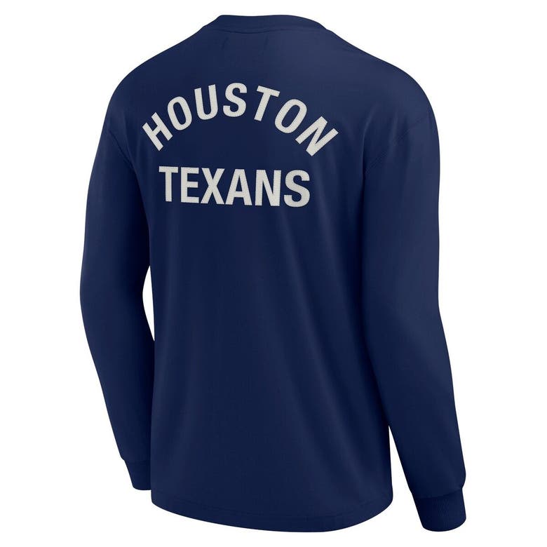 Shop Fanatics Signature Unisex  Navy Houston Texans Elements Super Soft Long Sleeve T-shirt