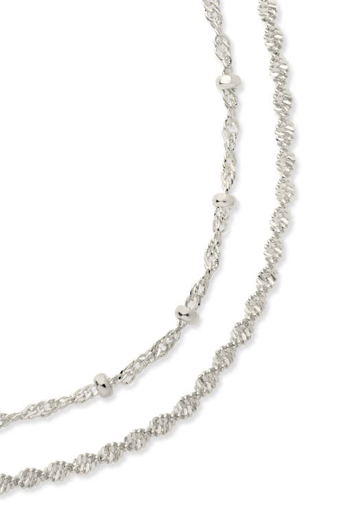 Sterling Forever Kyra Layered Chain Anklet In Silver