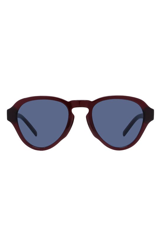 Shop Givenchy Gv Day 51mm Pilot Sunglasses In Shiny Bordeaux / Blue
