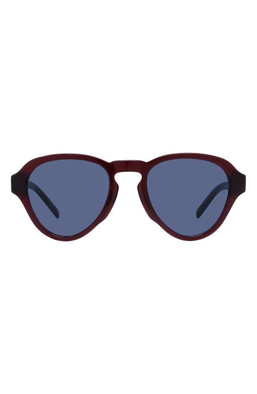 Shop Givenchy Gv Day 51mm Pilot Sunglasses In Shiny Bordeaux/blue