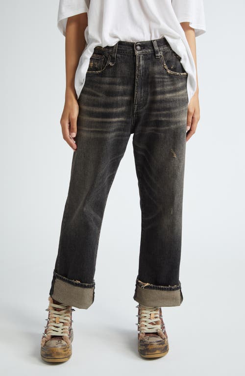 R13 Cuffed Ex-boyfriend Jeans In Abbey Black