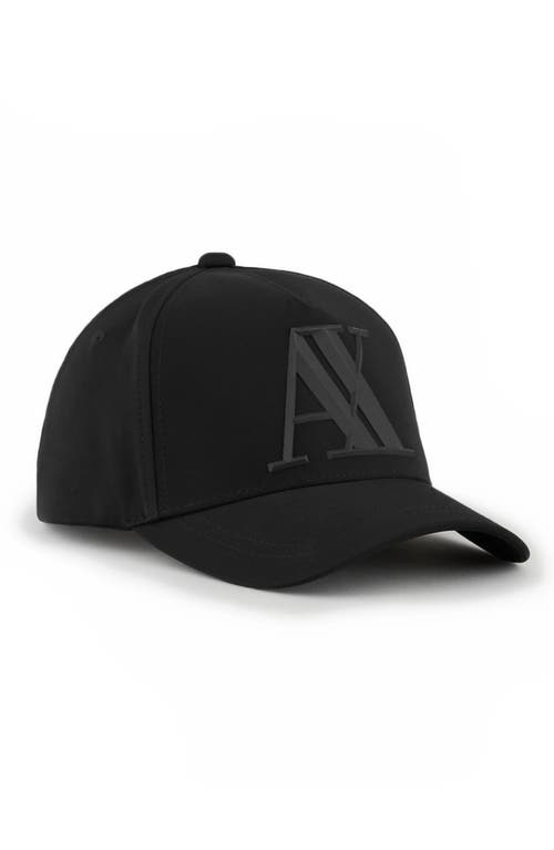 Rubber Logo Baseball Cap in Black