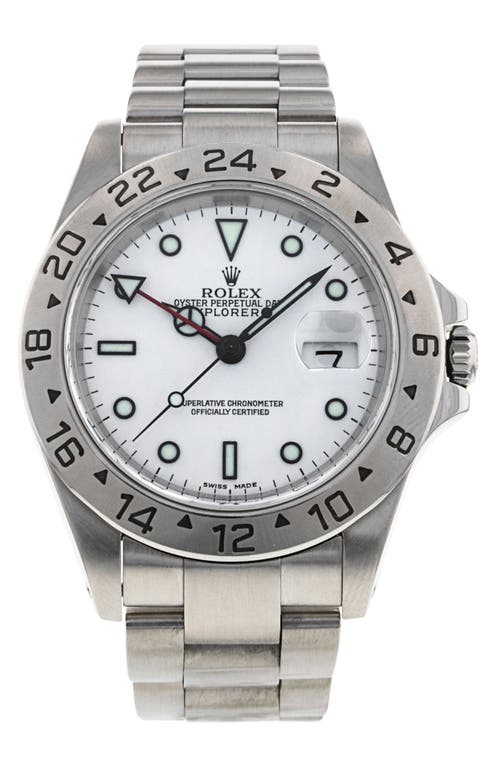 Shop Watchfinder & Co. Rolex  2000 Explorer Ii Automatic Bracelet Watch, 40mm In White/silver