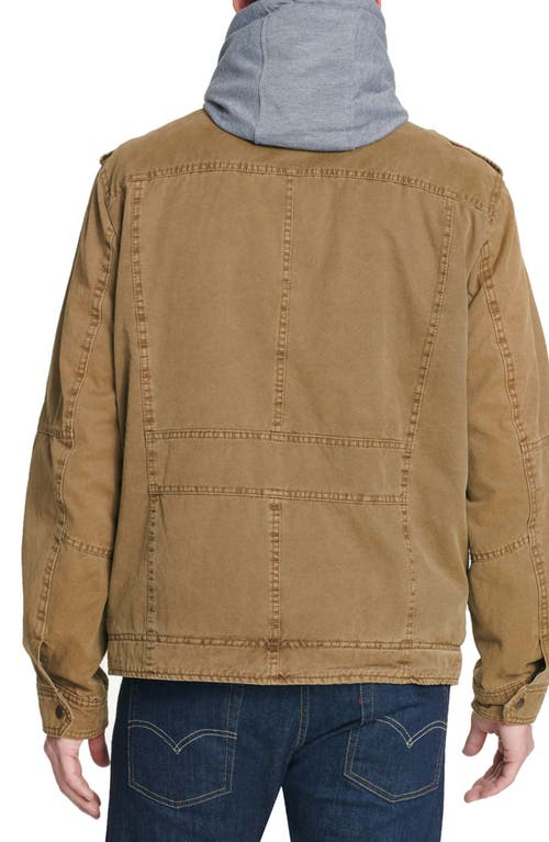 Shop Levi's Levis Detachable Hood Utility Jacket In Brown