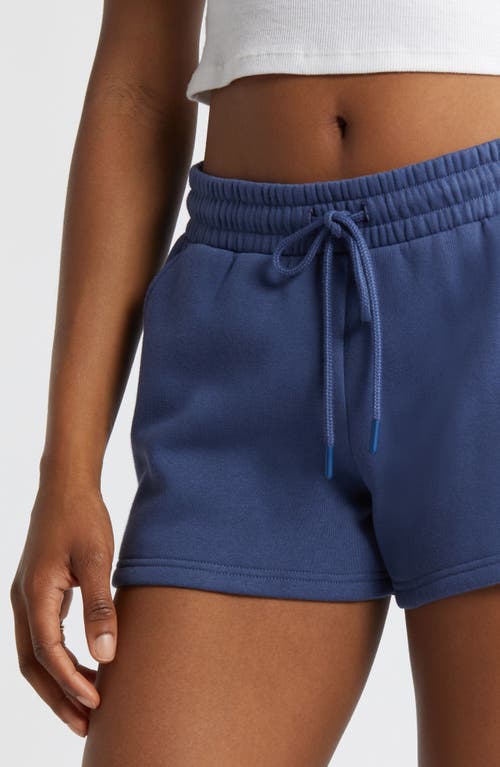 Shop Bp. Elastic Waist Fleece Shorts In Blue Indigo