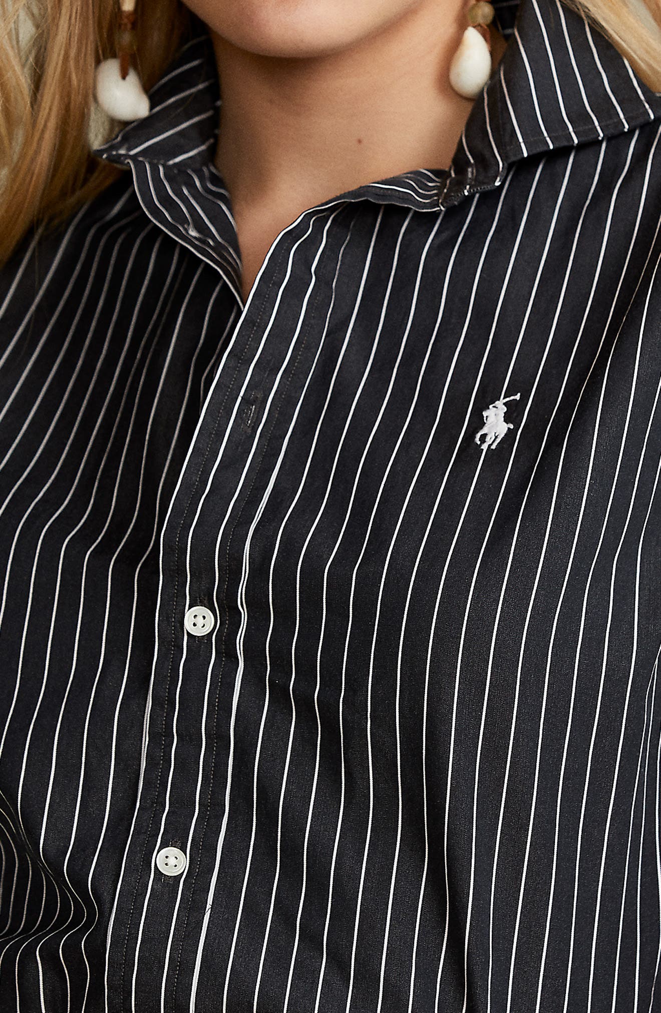 black polo button up