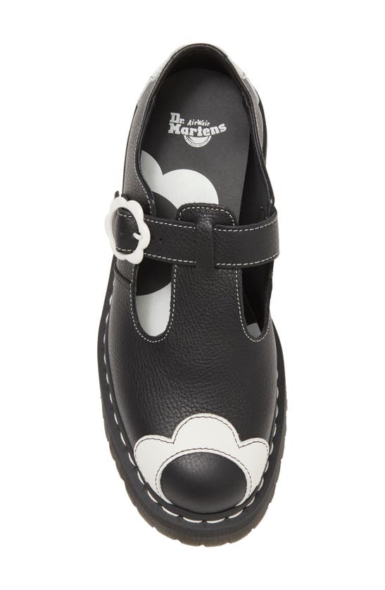 Shop Dr. Martens' Bethan T-bar Platform Shoe In Black/ White Pisa