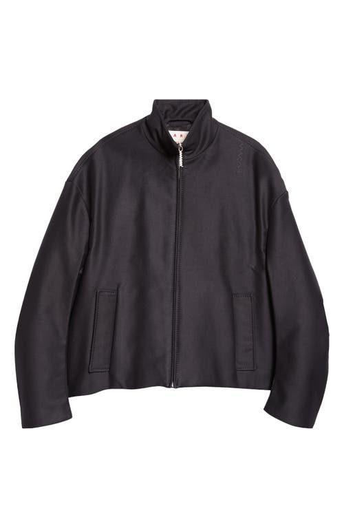 Marni Padded Organic Cotton Satin Jacket In Black