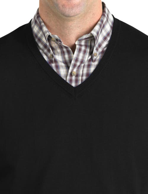 Harbor Bay By Dxl V-neck Sweater Vest In Black