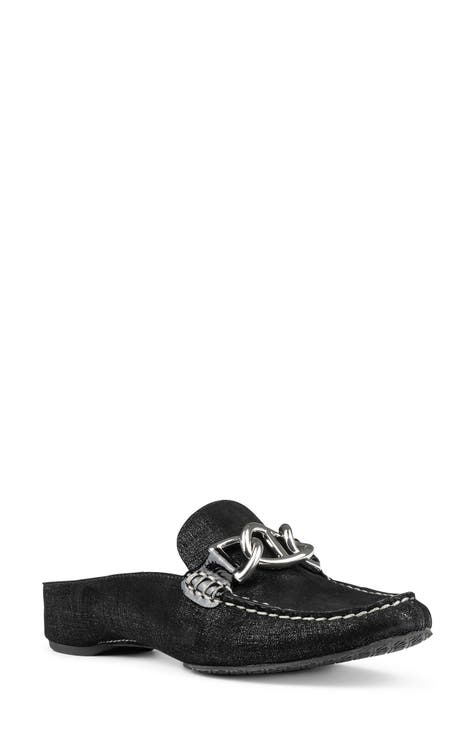 Gleaming Chain Moc Toe Mule (Women)