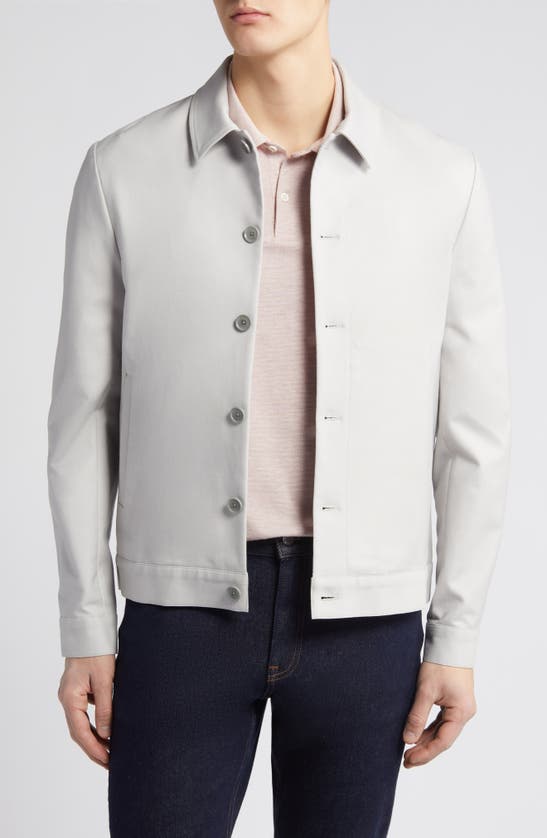 Shop Ted Baker Felix Cotton Blend Chore Jacket In Light Grey