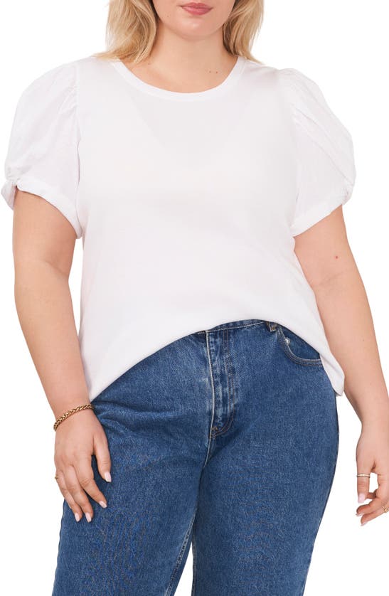 1.state Puff Sleeve Top In Ultra White
