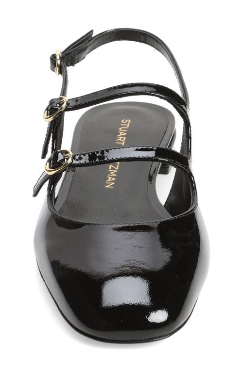 Shop Stuart Weitzman Benni Slingback Flat In Black