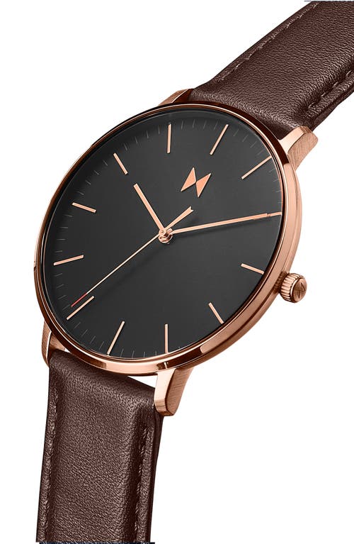 Shop Mvmt Legacy Slim Leather Strap Watch, 42mm In Black/brown