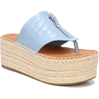 Sarto By Franco Sarto Malia Espradrille Wedge Slide Sandal- Blue