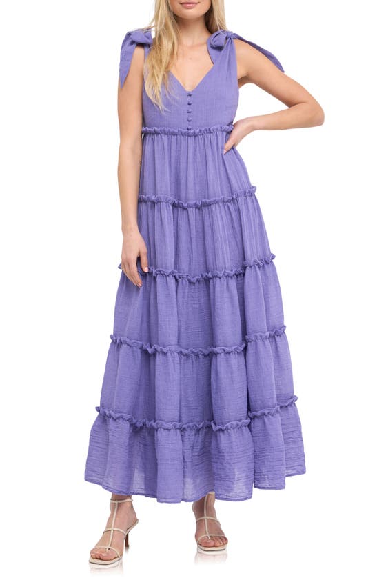 Free The Roses Tiered Maxi Dress In Purple | ModeSens