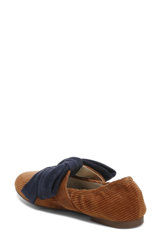 Sam Edelman Kids' Felicity Flat In Brown Mustard/ Baltic Navy