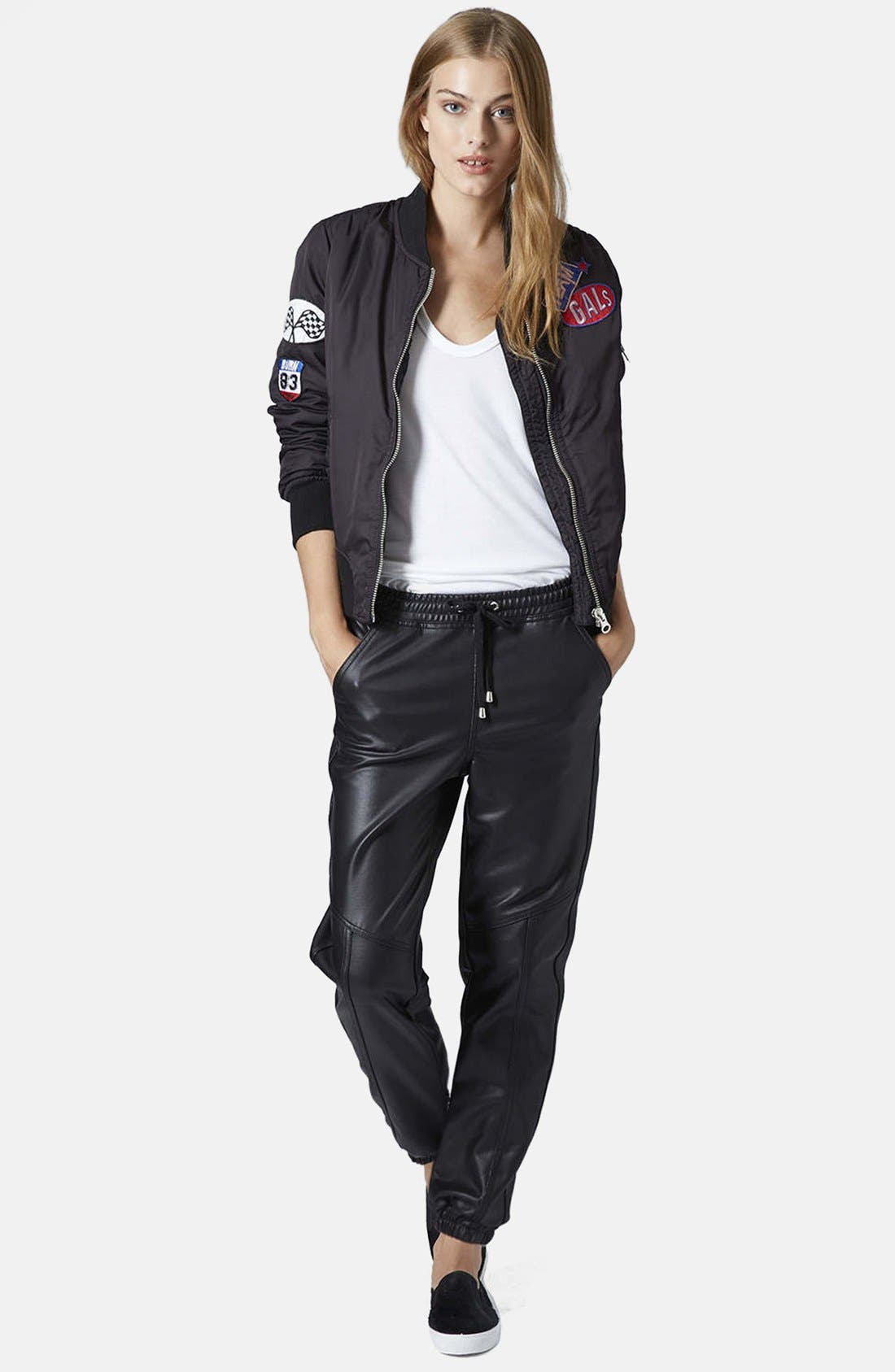 topshop leather joggers