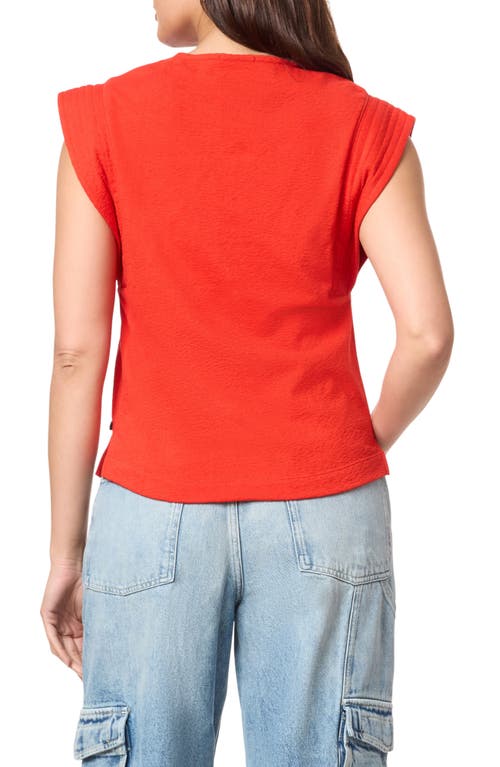 Shop Scotch & Soda Cap Sleeve Cotton T-shirt In Flame Red