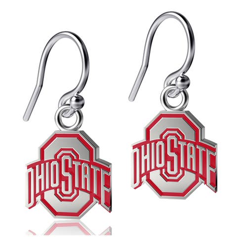 Dayna Designs Michigan State Spartans Silver Dangle Earrings