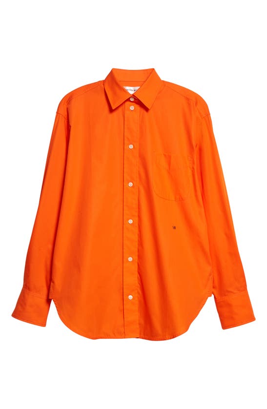 Victoria Beckham Cropped Organic Cotton-poplin Shirt In Orange